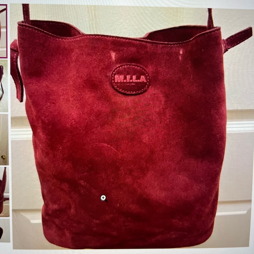 Suede cross body handbag